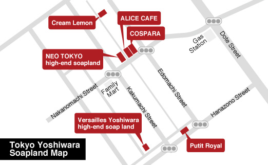 Tokyo Yoshiwara soapland map